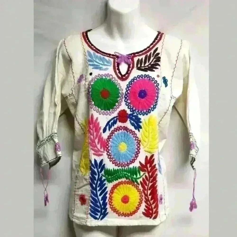 Margot by Loren San Andres Embroidered Cotton Top